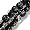 Handmade Dichroic Foil Glass Beads Strands, Round, Black, 10mm, Hole: 1.5mm, about 40pcs/strand, 15.28''(38.8cm)