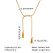Fashionable Adjustable Stainless Steel Round Snake Chain Teardrop Lariat Necklaces for Women, Golden, 31.50 inch(80cm)