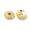 Alloy Bead Caps, Long-Lasting Plated, Lead Free & Cadmium Free, Flower, Real 14K Gold Plated, 6x1.5mm, Hole: 1.6mm