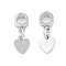 Brass Pendants, Lead Free & Cadmium Free, Platinum, Heart, 13.5mm, Pendant: 6x5.5x1mm,  Hole: 2.5mm