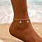 Star Alloy Charms Anklets, Golden, 8-1/4 inch(210mm)