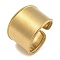 304 Stainless Steel Open Cuff Ring for Women, Golden, Inner diameter: Adjustable, 15mm