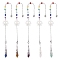 Teardop Natural Gemstone Pointed Dowsing Pendulums, with 304 Stainless Steel Findings, 303mm, 5pcs/set