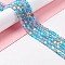 Synthetic Moonstone Beads Strands, Frosted, Round, Deep Sky Blue, 6mm, Hole: 1mm, about 60~64pcs/strand, 14.76''~15.55''(37.5~39.5cm)