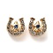Alloy Rhinestone European Beads, Large Hole Beads, Horseshoe with Star, Golden, 11x10x10.5mm, Hole: 4.8mm