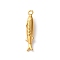 304 Stainless Steel Pendants, Fish, Golden, 21x4x3.5mm, Hole: 1.4mm