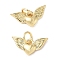 Brass Charms, with Jump Rings, Heart & Wing Charms, Golden, 7.5x15x2mm, Hole: 3.5mm