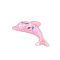 Resin Cabochons, with Paillette, Dolphin, Pink, 34x19x6mm