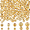 120Pcs 10 Styles Brass Beads, Mixed Shape, Real 18K Gold Plated, 4~8x3~8mm, Hole: 1.6~2mm, 12pcs/style