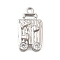 Brass Pendants, with Cubic Zirconia, Suitcase, Real Platinum Plated, 16.5x9x4.5mm, Hole: 1.2mm