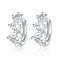 Elegant Silver Zirconia Circle Earrings with Geometric Design and High-end Feel