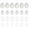12Pcs 2 Styles 304 Stainless Steel Pendant Cabochon Settings, Oval, with 12Pcs 2 Styles Transparent Oval Glass Cabochons, Stainless Steel Color, Tray: 18~25x13~18mm, 24~31x16~21x2mm, hole: 1.8mm, 6pcs/style