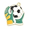Alloy Enamel Pendants, Golden, Football, 26.5x22.5x1mm, Hole: 1.8mm