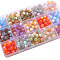 20Pcs Gradient Color Resin Beads, Imitation Cat Eye, Round, Mixed Color, 8mm, Hole: 1mm