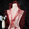 10 Yards Lucency Polyester Pleated Lace Trim, Ruffled Lace Ribbon for Garment Accessories, Dark Red, 5-7/8 inch(150mm)