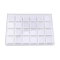 4-Rows 6 Grids Acrylic Organizer Storage Boxes, with 24Pcs Square Loose Diamond Small Cases, Clear, 22.2x31.5x2.55cm, Small Box: 4.3x4.15x1.55cm