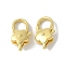 Brass Lobster Claw Clasps, Rack Plating, Long-Lasting Plated, Lead Free & Cadmium Free, Flower, Real 18K Gold Plated, 20.5x11x7.5mm, Hole: 1.4mm