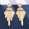 Zinc Alloy Flat Round Chandelier Earrings, with 304 Stainless Steel Pins, Golden, 80x22mm