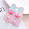 Alloy Plastic Clip-on Earrings for Kid, Platinum, Butterfly, 40x15mm