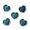 Transparent Resin Cabochons, with Glitter, Heart, Teal, 18x19.5x6.5mm