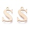 PVD Vacuum Plating  304 Stainless Steel Charms, Laser Cut, Alphabet, Rose Gold, Letter.S, 12.5x8x0.8mm, Hole: 1mm