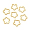 50Pcs Iron Linking Rings, Textured Open Rings, Golden, Star, 16x16.5x1.5mm, Inner Diameter: 12x14mm