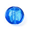 Handmade Silver Foil Glass Beads, Flat Round, Dodger Blue, 15~17x8.5~9.5mm, Hole: 1~2mm