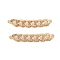 Brass Micro Pave Clear Cubic Zirconia Connector Charms, Twisted Chain Shape Links, Real 18K Gold Plated, 30x5x4mm, Hole: 1.2mm