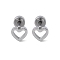 304 Stainless Steel Stud Earrings for Women, Hollow Heart, Stainless Steel Color, 4.5x5.5mm