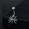 Spider 304 Stainless Steel Micro Pave Cubic Zirconia Belly Rings, Platinum, Black, 30mm