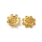 Alloy Beads Caps, Lead Free & Cadmium Free, Multi-Petal Flower, Golden, 15x3mm, Hole: 1.2mm & 1mm
