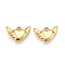 304 Stainless Steel Pendants, Ion Plating(IP), Heart with Wing Charm, Real 18K Gold Plated, 10x16x3mm, Hole: 1.4mm