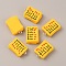 Opaque Resin Test Paper Pendants, with Platinum Tone Iron Loops, Rectangle Charm, Gold, 27x17x6mm, Hole: 1.8mm