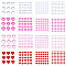 16Pcs 16 Styles Face Heart Acrylic Rhinestone Stickers, Self Adhesive Stickers, Mixed Color, 73~81x73~80.5x2.5~4.5mm, 1pc/style