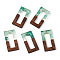 Transparent Resin & Walnut Wood Pendants, with Glitter Powder, Hollow Rectangle Charms, Light Sea Green, 28x14.5x3.5mm, Hole: 1.8mm