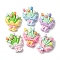 Opaque Resin Cabochons, Tulip Bouquet, Mixed Color, 26.5x22x9mm