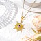 Glass Seed Beads & Handmade Evil Eye Lampwork Star Pendant Necklaces, 304 Stainless Steel Cable Chain Necklaces, Golden, Yellow, 17.91 inch(45.5cm)