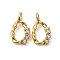 Brass Micro Pave Cubic Zirconia Pendants, Oval Charms, Long-Lasting Plated, Cadmium Free & Lead Free, Rack Plating, Real 18K Gold Plated, 10x5.5x2mm, Hole: 1.2mm