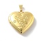 Brass Locket Pendants, Lead Free & Cadmium Free, Long-Lasting Plated, Rack Plating, Real 18K Gold Plated, Heart with Twelve Constellations Pattern, Aries, 29x28.5x7mm, Hole: 7.5x3.5mm, Inner Diameter: 20x21mm