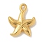 Ion Plating(IP) 304 Stainless Steel Pendants, Starfish Charm, Real 18K Gold Plated, 21.5x17x3.5mm, Hole: 1.6mm