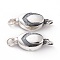 925 Sterling Silver Bayonet Clasps, Oval, Thailand Sterling Silver Plated, 7.5x17x5.5mm, Hole: 2mm