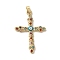 Brass Micro Pave Cubic Zirconia Pendants, Cadmium Free & Nickel Free & Lead Free, with Enamel, Real 18K Gold Plated, Cross with Evil Eye
, Colorful, 40x26.5x4mm, Hole: 4x2.5mm