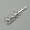 Word SEXY Alloy Rhinestone Hair Bobby Pins, Hair Accessories for Girls, Silver, 63x19x7mm, SEXY: 49x19mm