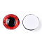Glass Cabochons, Half Round with Eye, Red, 20x6.5mm