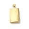 Rack Plating Brass Locket Pendants, Lead Free & Cadmium Free, Long-Lasting Plated, Rectangle, Real 18K Gold Plated, 22.5x14x4mm, Hole: 4x3.5mm, Inner Diameter: 15x8.5mm