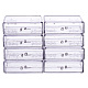 Benecreat 8 paquete de caja de contenedores de cuentas de plástico de alta transparencia rectangular con tapas abatibles para productos de belleza CON-BC0004-65-1