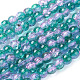 Chapelets de perles en verre craquelé peints à la bombe CCG-Q002-6mm-06-1