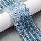 Природные Аквамарин бисер нитей G-P342-10-7mm-A-5