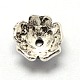 Vintage-Schmuck Zubehör thai Sterling Silber Blume Perlenkappen STER-L009-303-2