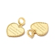 Ciondoli pendenti europei a forma di cuore in ottone con placcatura a cremagliera KK-B068-11G-3